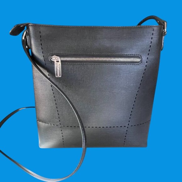 Charles Jourdan Black Cross-Body Bag Adjustable Strap & Zipper Pocket Versatile - Picture 3 of 9